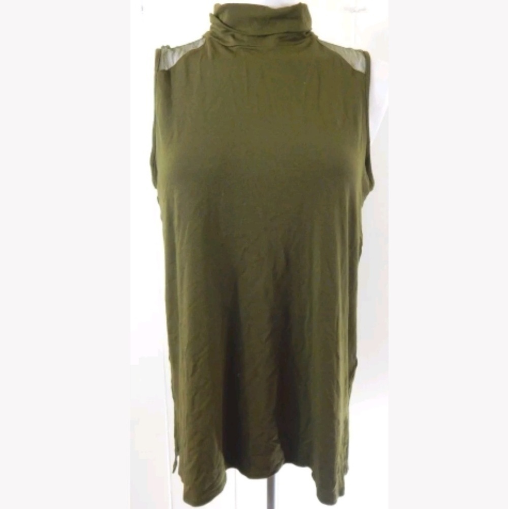 1 State Turtleneck‎ Tank Olive Green